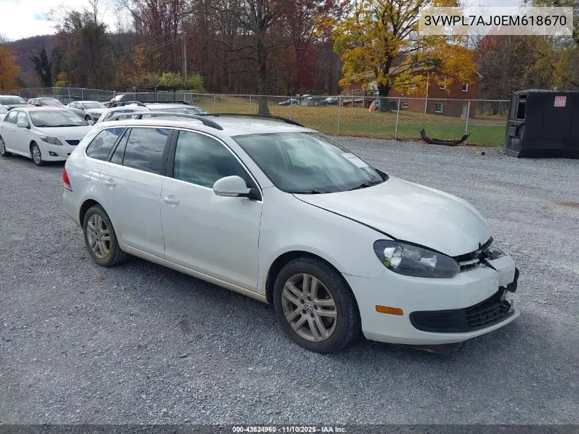 3VWPL7AJ0EM618670 2014 Volkswagen Jetta Sportwagen 2.0L Tdi