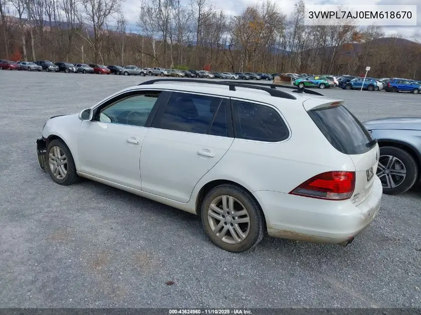 3VWPL7AJ0EM618670 2014 Volkswagen Jetta Sportwagen 2.0L Tdi