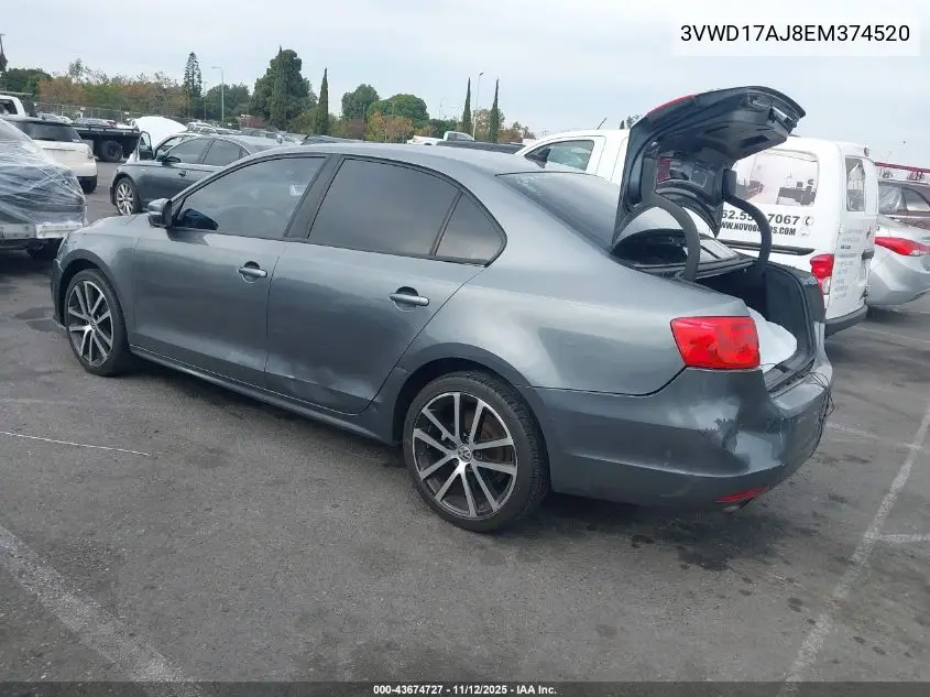 3VWD17AJ8EM374520 2014 Volkswagen Jetta 1.8T Se