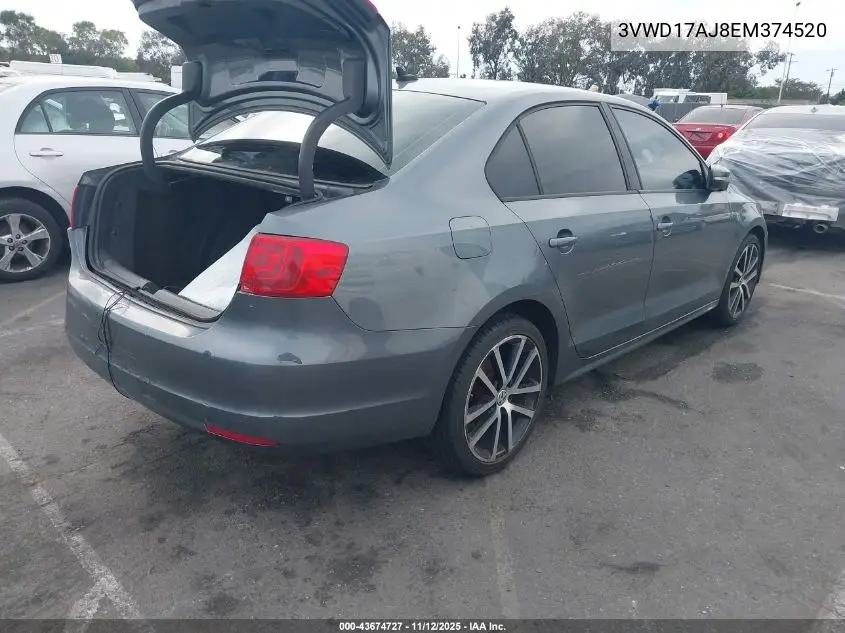3VWD17AJ8EM374520 2014 Volkswagen Jetta 1.8T Se
