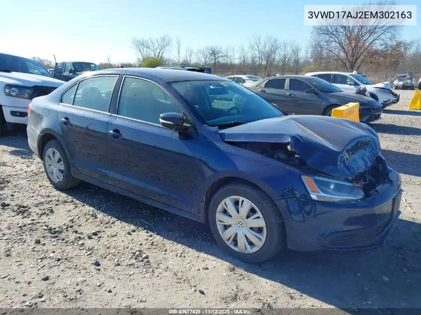 3VWD17AJ2EM302163 2014 Volkswagen Jetta 1.8T Se