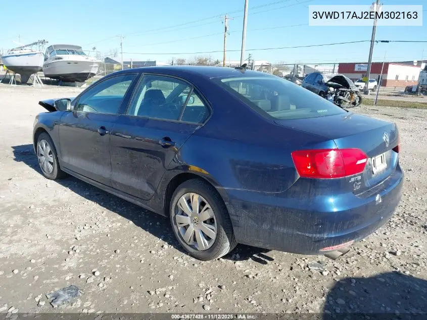 3VWD17AJ2EM302163 2014 Volkswagen Jetta 1.8T Se