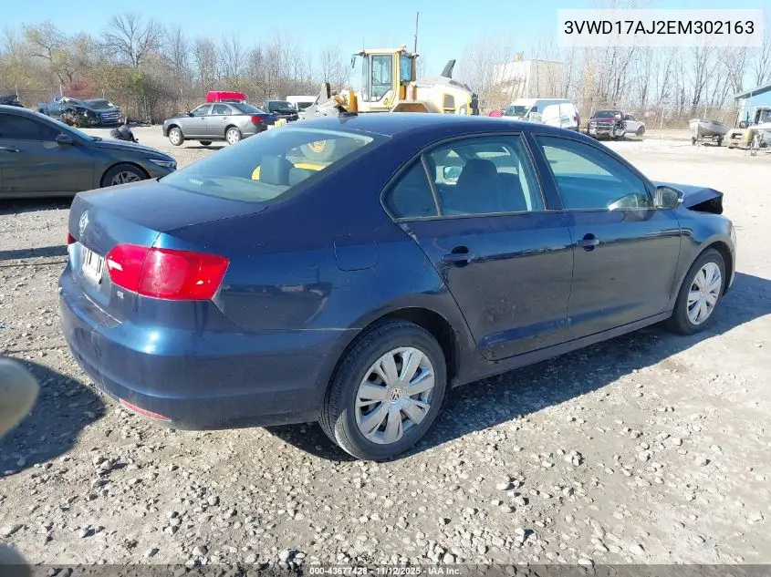 3VWD17AJ2EM302163 2014 Volkswagen Jetta 1.8T Se
