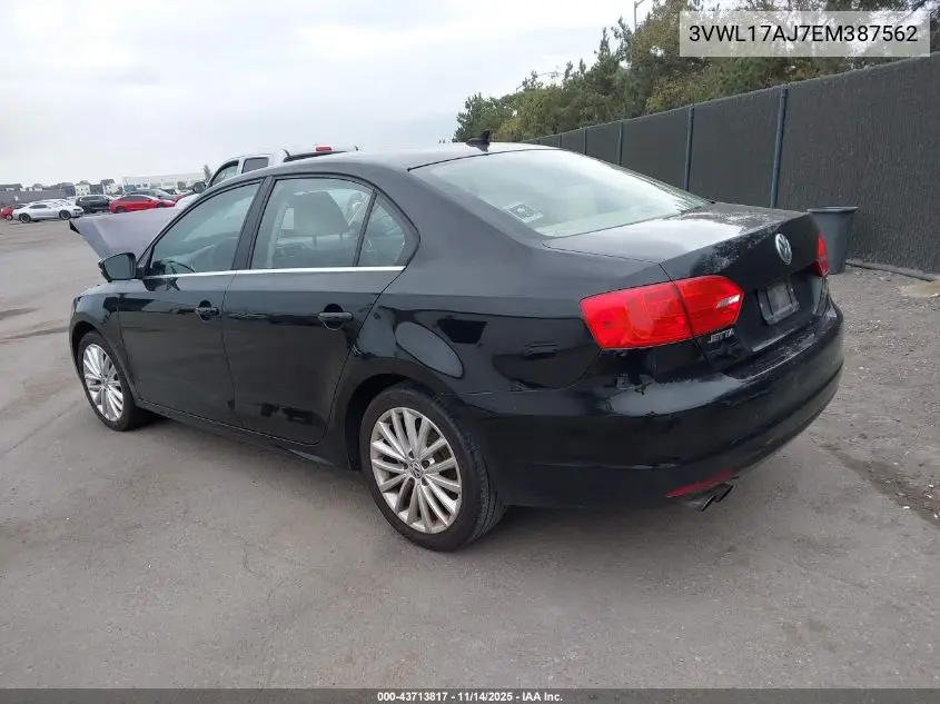 3VWL17AJ7EM387562 2014 Volkswagen Jetta 1.8T Sel