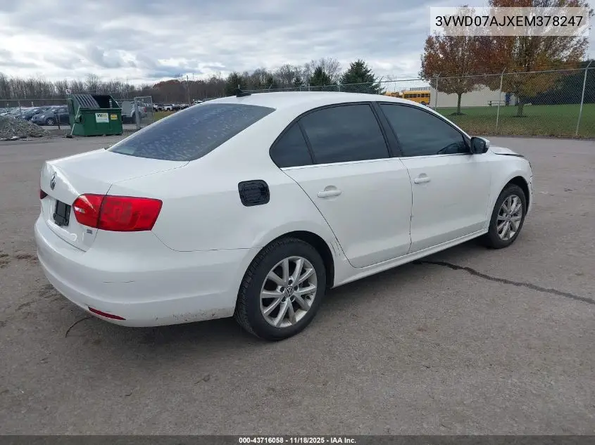 3VWD07AJXEM378247 2014 Volkswagen Jetta 1.8T Se