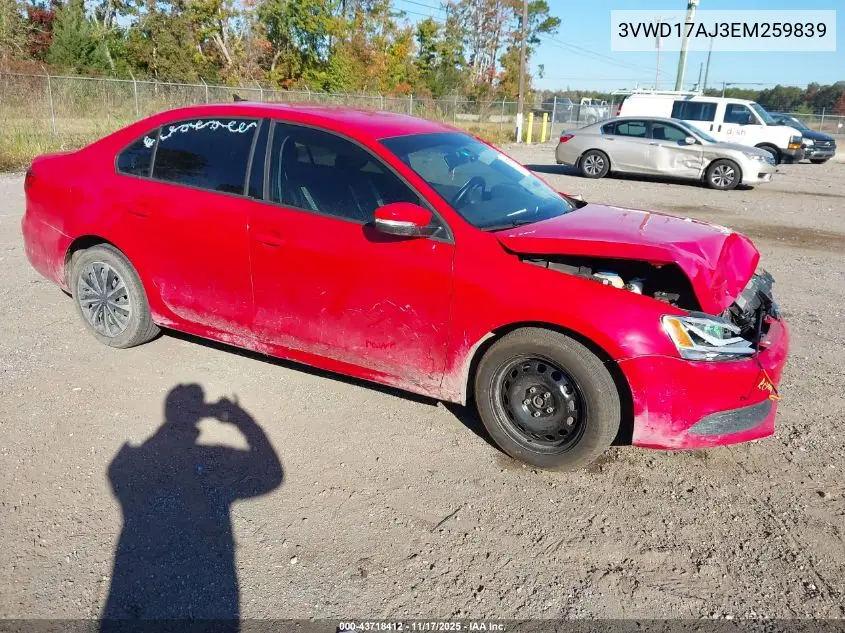 3VWD17AJ3EM259839 2014 Volkswagen Jetta 1.8T Se
