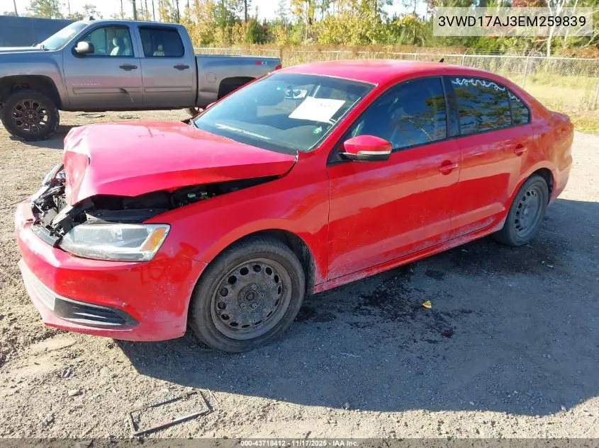 3VWD17AJ3EM259839 2014 Volkswagen Jetta 1.8T Se