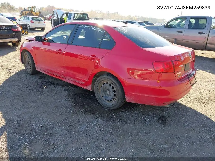 3VWD17AJ3EM259839 2014 Volkswagen Jetta 1.8T Se