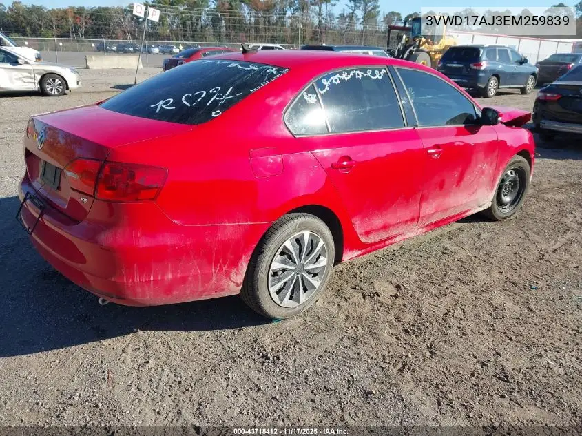 3VWD17AJ3EM259839 2014 Volkswagen Jetta 1.8T Se