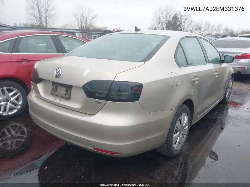 3VWLL7AJ2EM331376 2014 Volkswagen Jetta 2.0L Tdi Value Edition