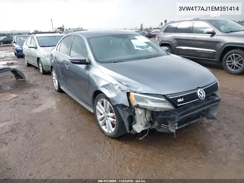 3VW4T7AJ1EM351414 2014 Volkswagen Jetta Gli