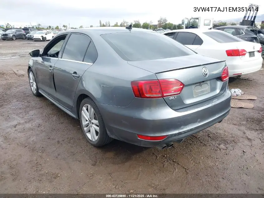 3VW4T7AJ1EM351414 2014 Volkswagen Jetta Gli