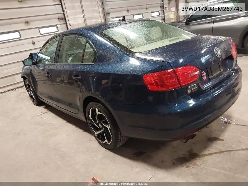 3VWD17AJ8EM267743 2014 Volkswagen Jetta 1.8T Se