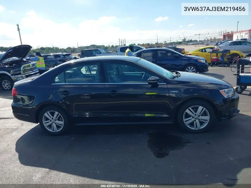 3VW637AJ3EM219456 2014 Volkswagen Jetta Hybrid Sel