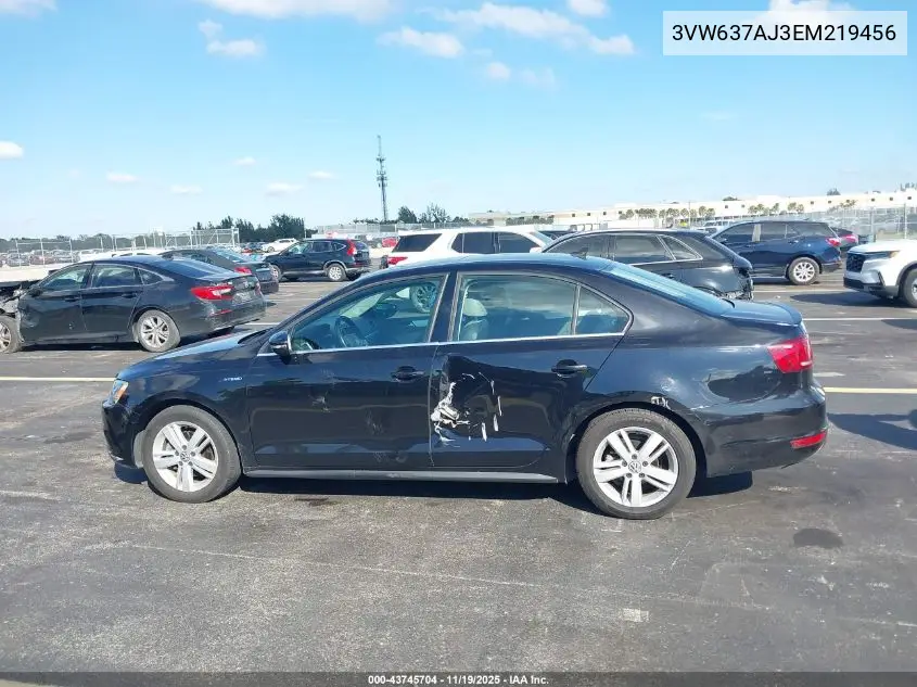 3VW637AJ3EM219456 2014 Volkswagen Jetta Hybrid Sel
