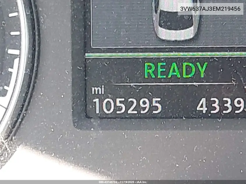 3VW637AJ3EM219456 2014 Volkswagen Jetta Hybrid Sel
