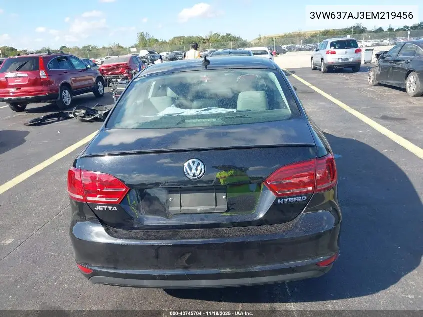 3VW637AJ3EM219456 2014 Volkswagen Jetta Hybrid Sel