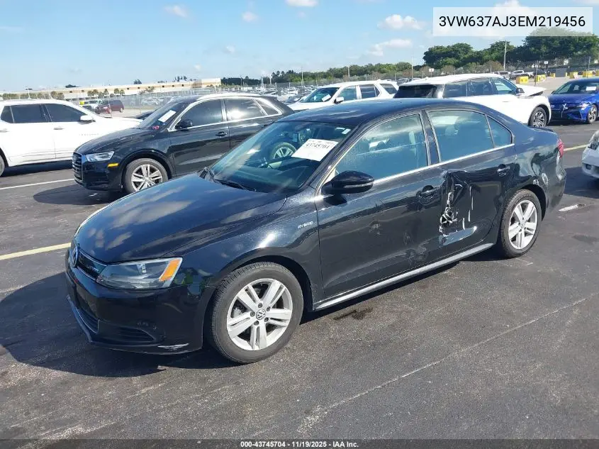3VW637AJ3EM219456 2014 Volkswagen Jetta Hybrid Sel