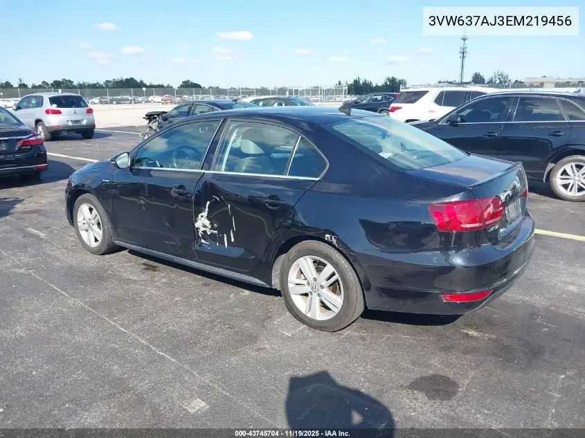 3VW637AJ3EM219456 2014 Volkswagen Jetta Hybrid Sel