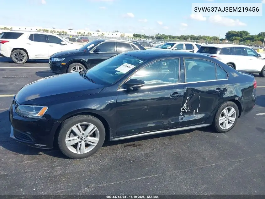 3VW637AJ3EM219456 2014 Volkswagen Jetta Hybrid Sel