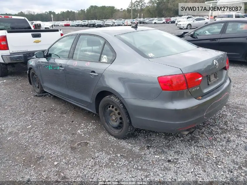 3VWD17AJ0EM278087 2014 Volkswagen Jetta 1.8T Se