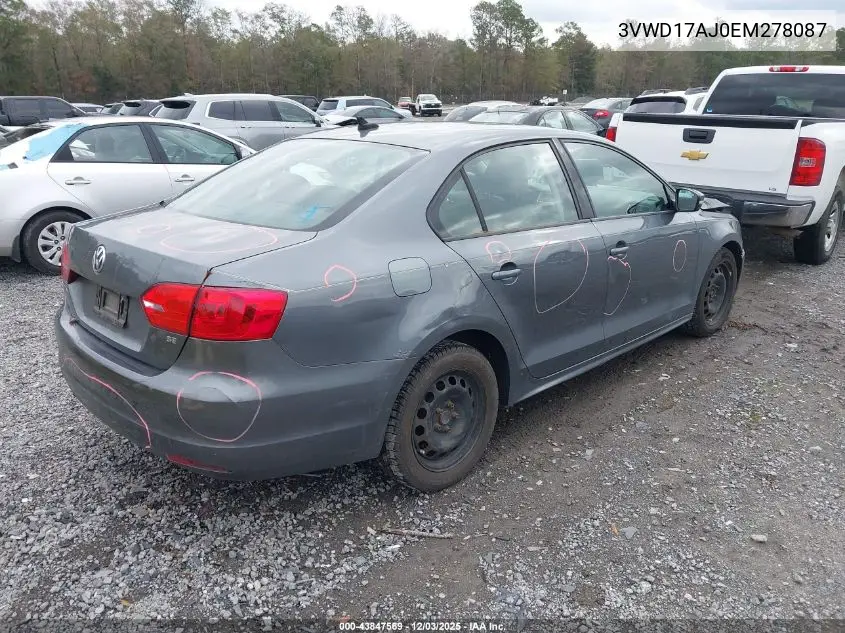 3VWD17AJ0EM278087 2014 Volkswagen Jetta 1.8T Se