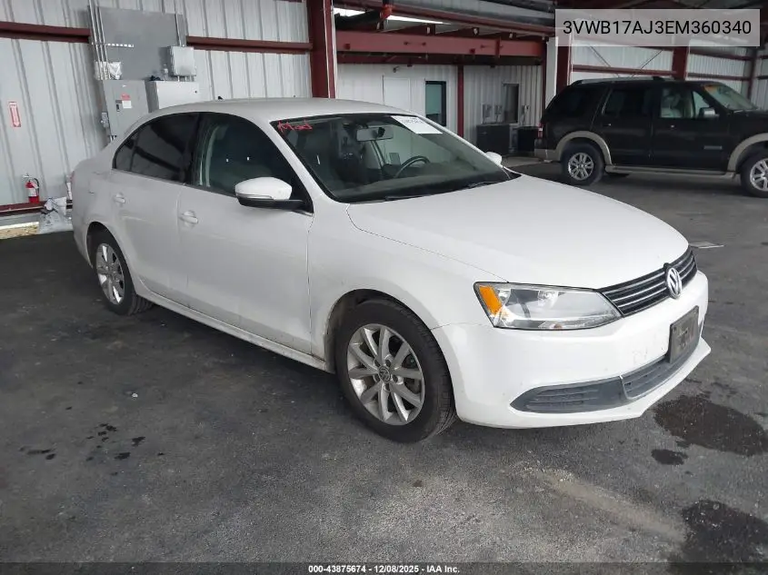 3VWB17AJ3EM360340 2014 Volkswagen Jetta 1.8T Se