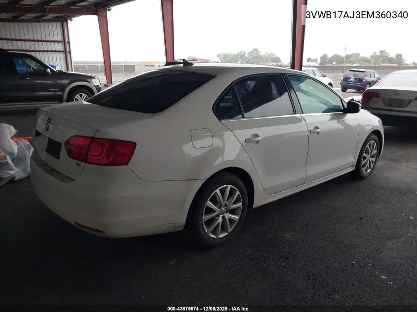 3VWB17AJ3EM360340 2014 Volkswagen Jetta 1.8T Se