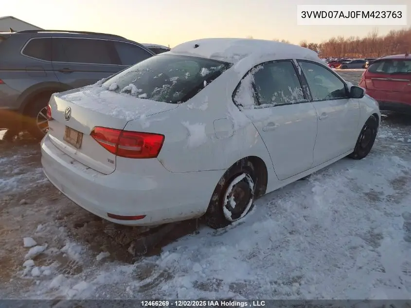 3VWD07AJ0FM423763 2015 Volkswagen Jetta 1.8 Tsi Comfortline/1.8 Tsi Trendline+