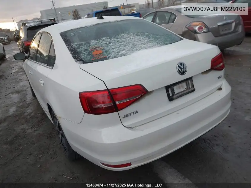 3VWD07AJ8FM229109 2015 Volkswagen Jetta Se