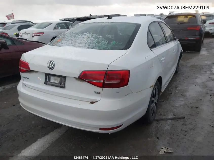 3VWD07AJ8FM229109 2015 Volkswagen Jetta Se