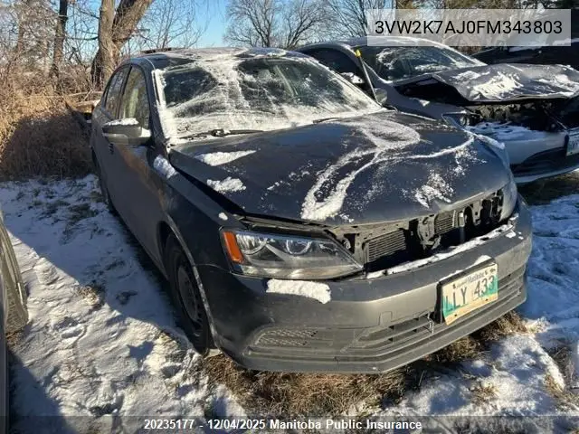3VW2K7AJ0FM343803 2015 Volkswagen Jetta S
