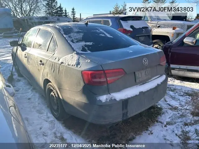 3VW2K7AJ0FM343803 2015 Volkswagen Jetta S