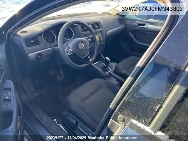 3VW2K7AJ0FM343803 2015 Volkswagen Jetta S