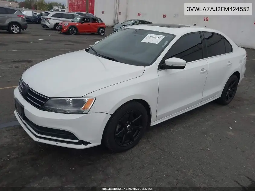 3VWLA7AJ2FM424552 2015 Volkswagen Jetta 2.0L Tdi Se
