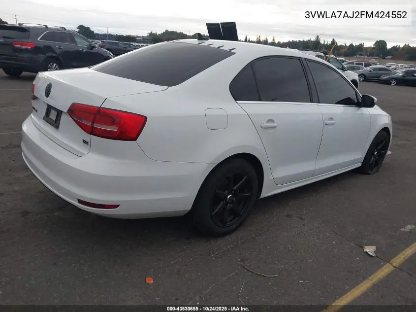 3VWLA7AJ2FM424552 2015 Volkswagen Jetta 2.0L Tdi Se