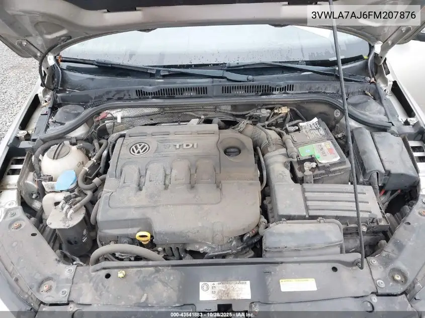 3VWLA7AJ6FM207876 2015 Volkswagen Jetta 2.0L Tdi Se