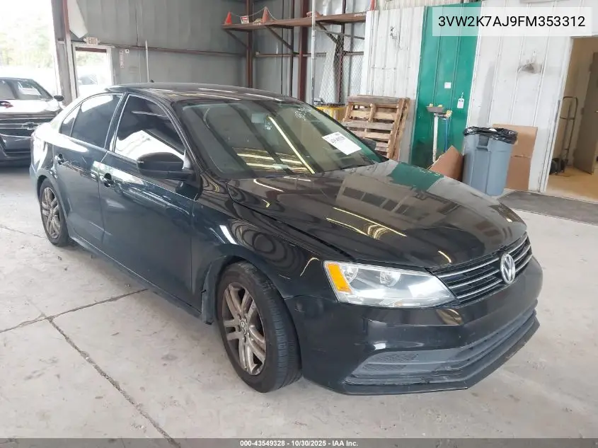 3VW2K7AJ9FM353312 2015 Volkswagen Jetta 2.0L S