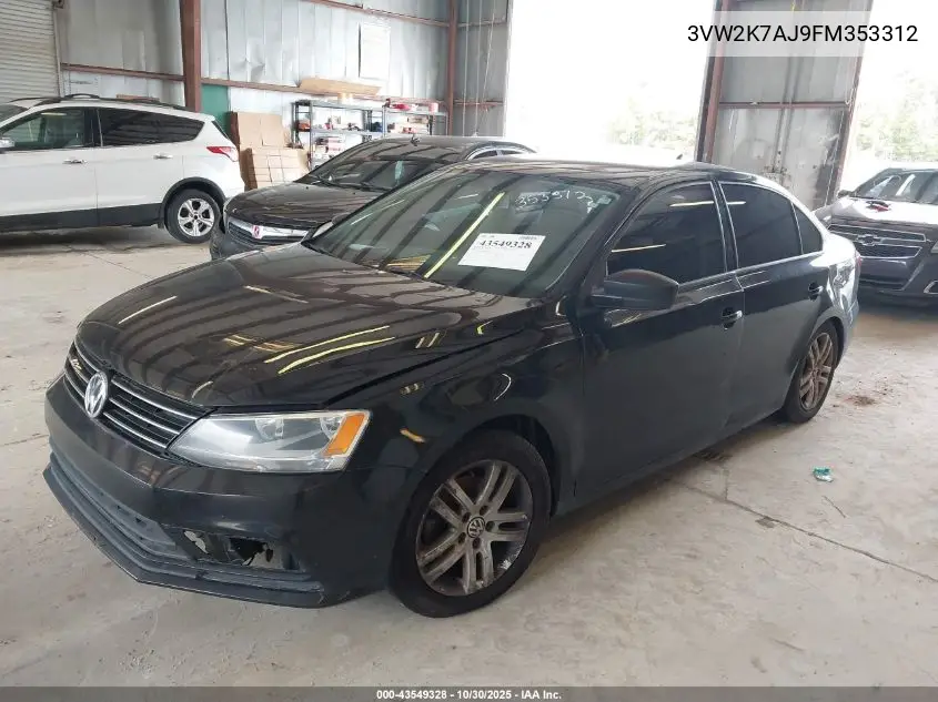 3VW2K7AJ9FM353312 2015 Volkswagen Jetta 2.0L S