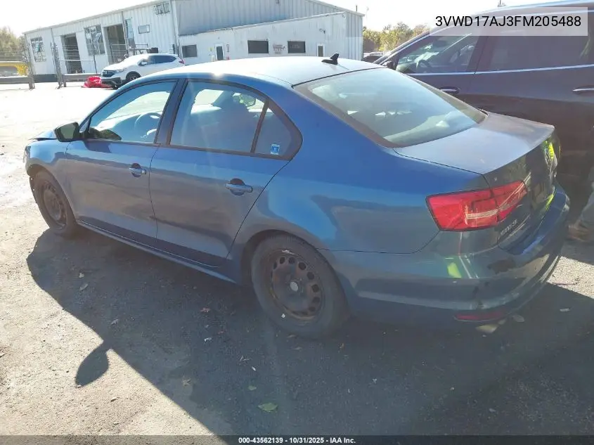 3VWD17AJ3FM205488 2015 Volkswagen Jetta 1.8T Se