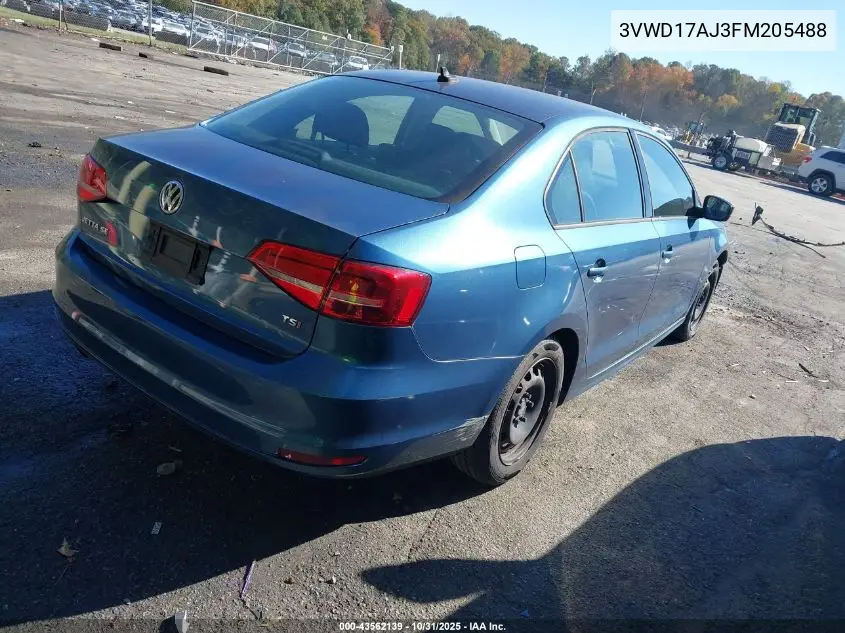 3VWD17AJ3FM205488 2015 Volkswagen Jetta 1.8T Se