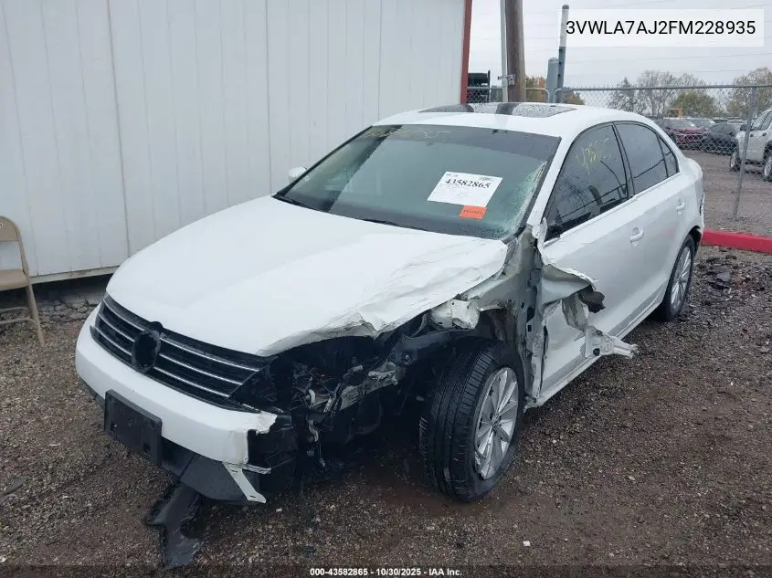 3VWLA7AJ2FM228935 2015 Volkswagen Jetta 2.0L Tdi Se