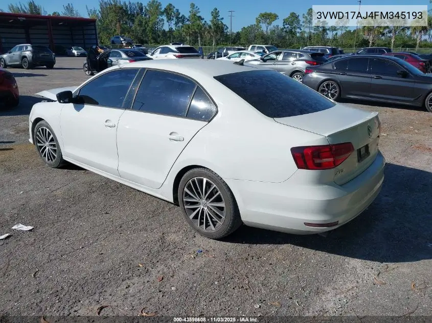 3VWD17AJ4FM345193 2015 Volkswagen Jetta 1.8T Sport