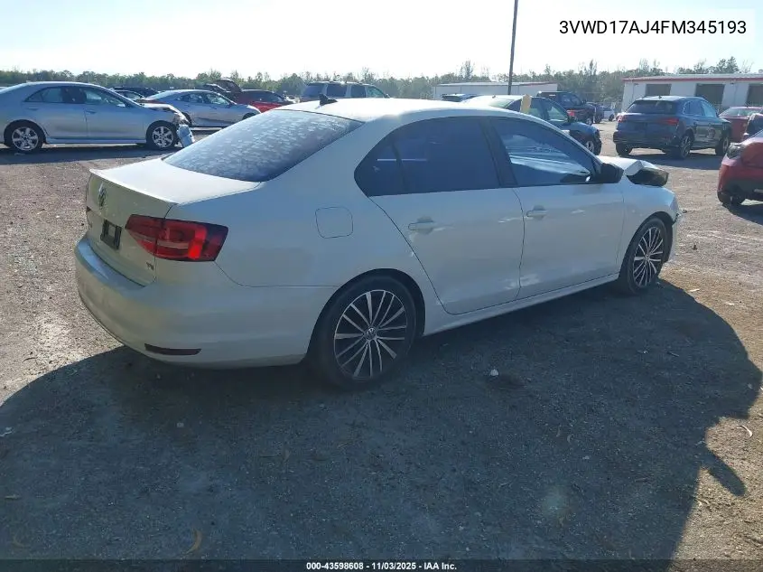 3VWD17AJ4FM345193 2015 Volkswagen Jetta 1.8T Sport