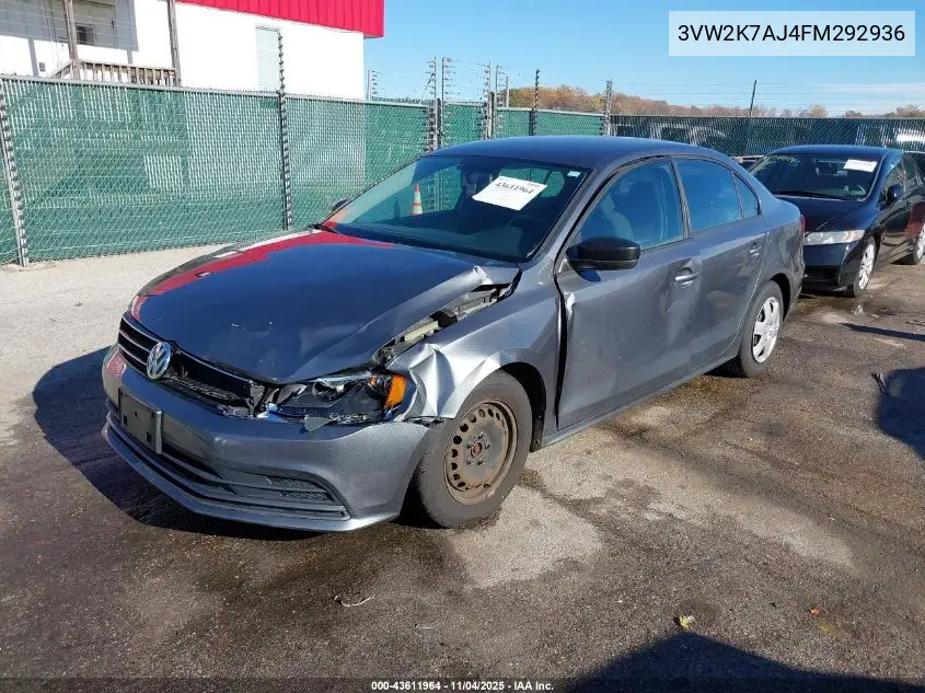 3VW2K7AJ4FM292936 2015 Volkswagen Jetta 2.0L S