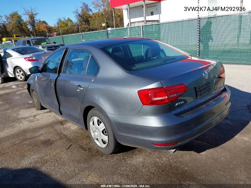 3VW2K7AJ4FM292936 2015 Volkswagen Jetta 2.0L S