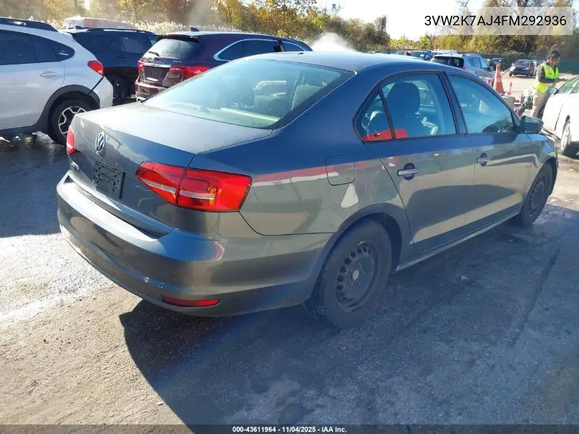 3VW2K7AJ4FM292936 2015 Volkswagen Jetta 2.0L S
