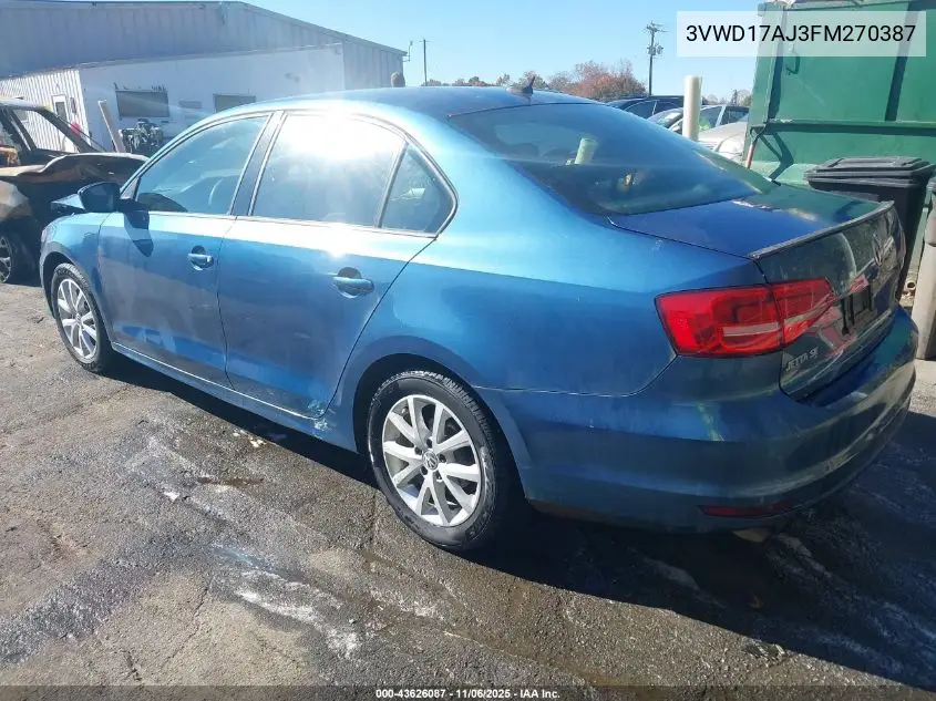 3VWD17AJ3FM270387 2015 Volkswagen Jetta 1.8T Se
