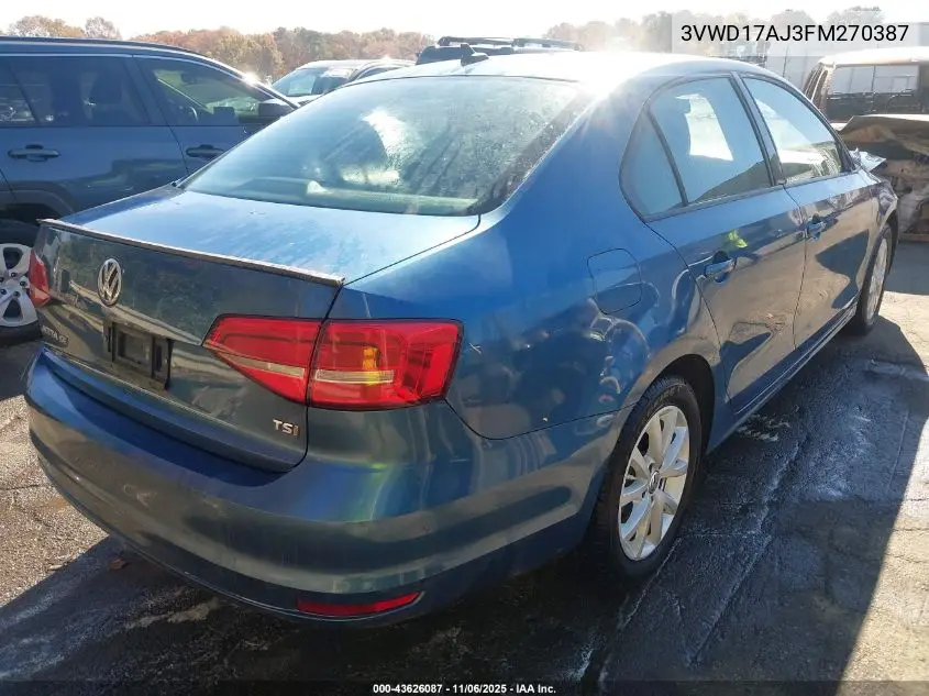 3VWD17AJ3FM270387 2015 Volkswagen Jetta 1.8T Se