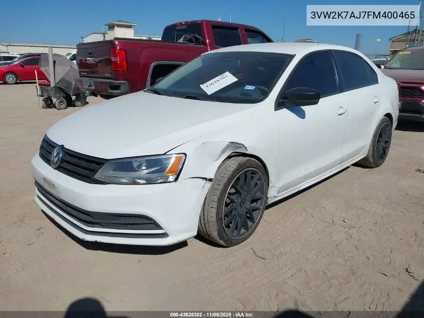 3VW2K7AJ7FM400465 2015 Volkswagen Jetta 2.0L S